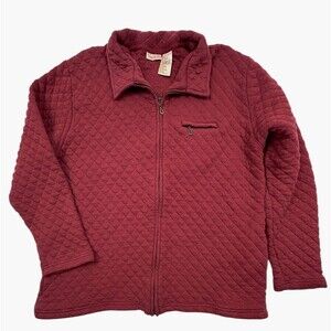VTG Bobbie Brooks Very Berry Diamond Quilted Full Zip Jacket XL Cabin